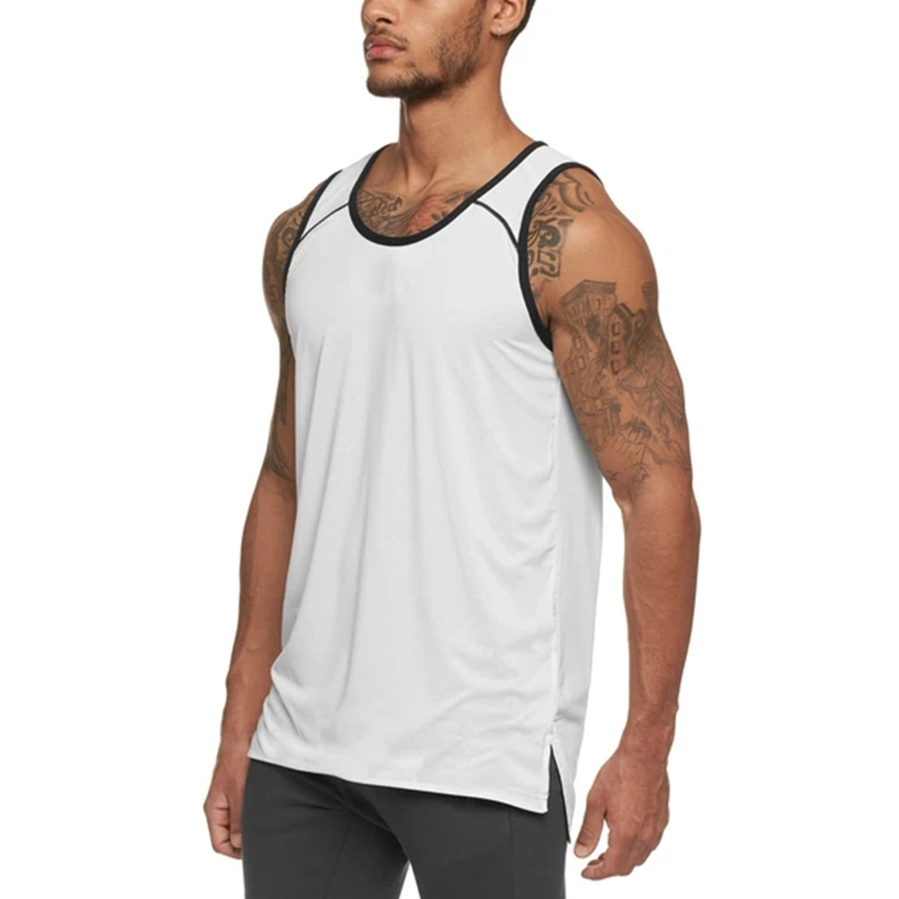 Sy-404 Gym Fitness Men′s Round Neck Athletic Casual Sleeveless T-Shirt Tank Tops