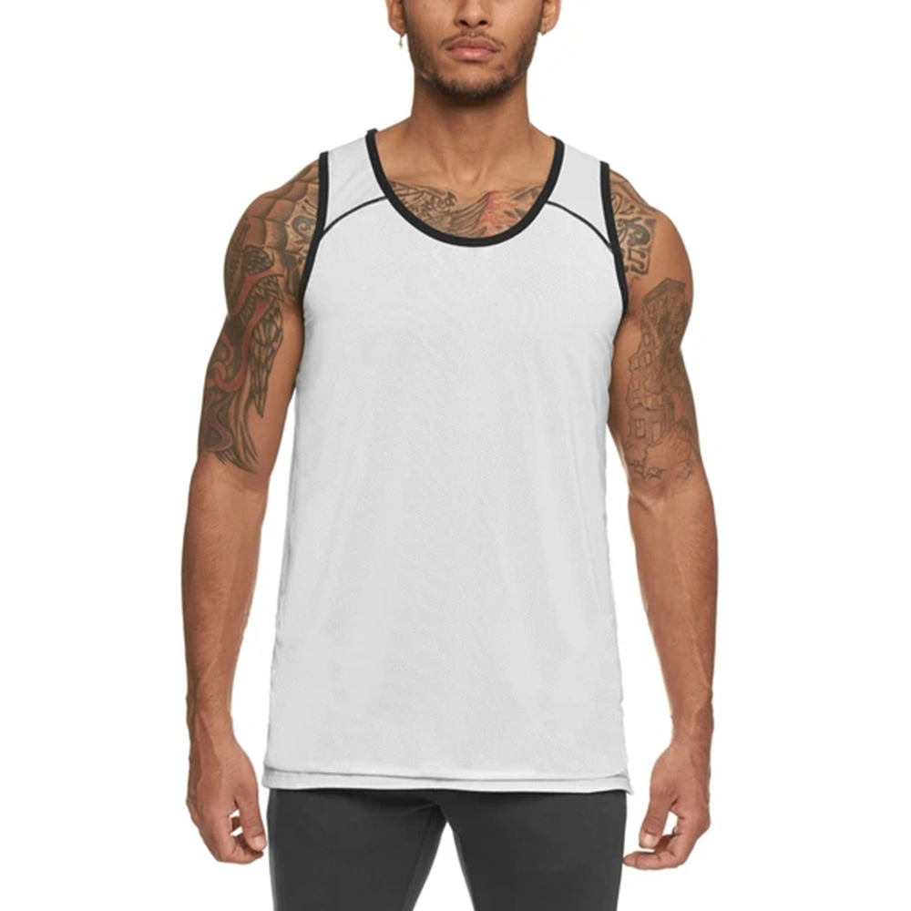 Sy-404 Gym Fitness Men′s Round Neck Athletic Casual Sleeveless T-Shirt Tank Tops