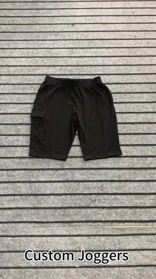 Großhandel benutzerdefinierte Frauen kurze schlichte schwarze Vordertasche Laufen Sport Fitness Workout Shorts