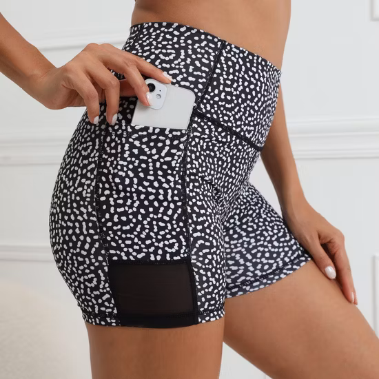 Neue Druck Mesh Frauen Sommer Sport Tasche Yoga Hosen Hip Lift Fitness Hosen Hohe Taille Yoga Shorts