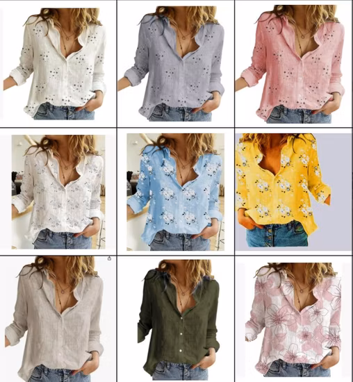 Damen-Hemd mit Allover-Fruchtdruck, Reverskragen, tiefe Schulterbluse